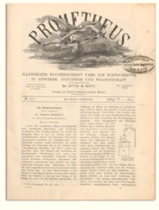 Prometheus : Illustrirte Wochenschrift über die Fortschritte in Gewerbe, Industrie und Wissenschaft. 6. Jahrgang, 1895, Nr 277