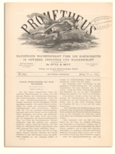 Prometheus : Illustrirte Wochenschrift &uuml;ber die Fortschritte in Gewerbe, Industrie und Wissenschaft. 6. Jahrgang, 1895, Nr 289