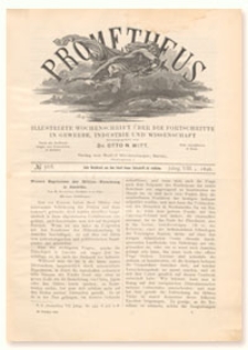 Prometheus : Illustrirte Wochenschrift &uuml;ber die Fortschritte in Gewerbe, Industrie und Wissenschaft. 8. Jahrgang, 1896, Nr 368