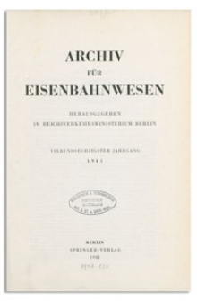 Archiv für Eisenbahnwesen, 64 Jahrgang, 1941