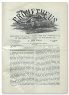 Prometheus : Illustrirte Wochenschrift über die Fortschritte in Gewerbe, Industrie und Wissenschaft. 10. Jahrgang, 1899, Nr 486