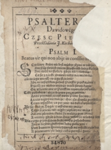 Psałterz Dawidow Przekładania Iana Kochanowskiego. - Wyd. B
