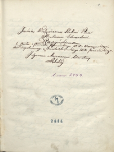 [Spis dzieł rzadkich do pierwodruków i literatury polskiej należących, zebranych staraniem Adama Junoszy Rościszewskiego]