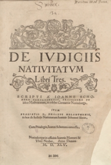 De Iudiciis Nativitatum Libri Tres [...]