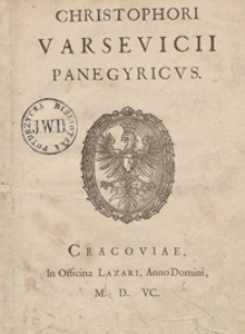 Christophori Varsevicii Panegyricus