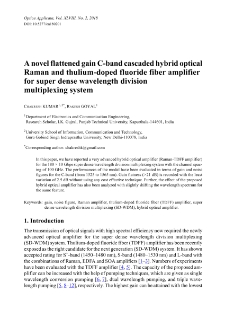 A novel flattened gain C-band cascaded hybrid optical Raman and thulium-doped fluoride fiber amplifier for super dense wavelength division multiplexing system