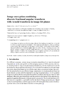 Image encryption combining discrete fractional angular transform with Arnold transform in image bit planes