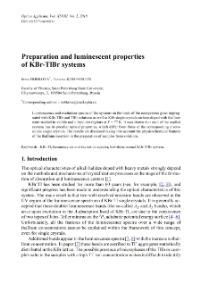 Preparation and luminescent properties of KBr-TlBr systems