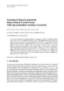 Focusing of linearly polarized helico-conical Lorentz beam with sine-azimuthal variation wavefront