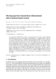 Moving-aperture-based three-dimensional micro-measurement system