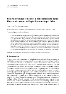 Sensitivity enhancement of a nanocomposite-based fiber optics sensor with platinum nanoparticles