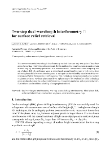 Two-step dual-wavelength interferometry for surface relief retrieval