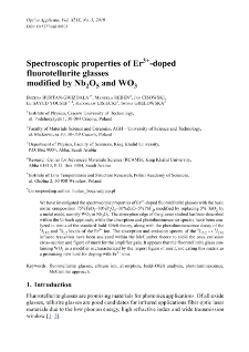 Spectroscopic properties of Er3+-doped fluorotellurite glasses modified by Nb2O5 and WO3