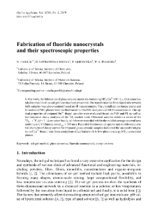 Fabrication of fluoride nanocrystals and their spectroscopic properties