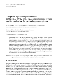 The phase separation phenomenon in the Na2O&ndash;B2O3&ndash;SiO2&ndash;Fe2O3 glass-forming system and its application for producing porous glasses