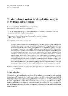 Terahertz-based system for dehydration analysis of hydrogel contact lenses