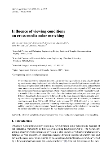 Influence of viewing conditions on cross-media color matching