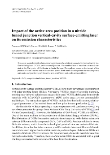 Impact of the active area position in a nitride tunnel junction vertical-cavity surface-emitting laser on its emission characteristics