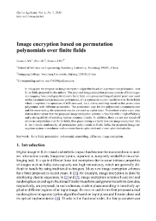 Image encryption based on permutation polynomials over finite fields