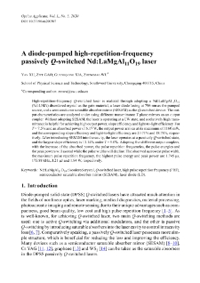 A diode-pumped high-repetition-frequency passively Q-switched Nd:LaMgAl11O19 laser