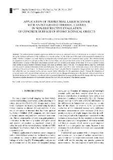 Application of terrestrial laser scanner with an integrated thermal camera in non-destructive evaluation of concrete surface of hydrotechnical objects