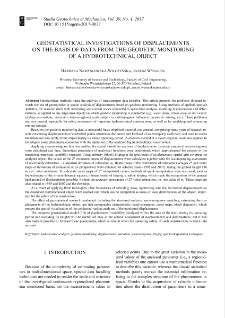 Geostatistical investigations of displacements on the basis of data from the geodetic monitoring of a hydrotechnical object