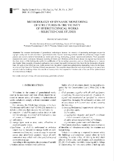 Methodology of dynamic monitoring of structures in the vicinity of hydrotechnical works - selected case studies