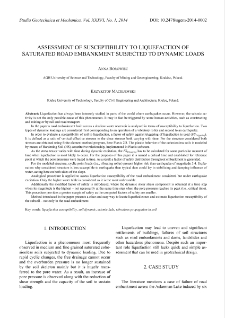 Assessment of susceptibility to liquefaction of saturated road embankment subjected to dynamic loads