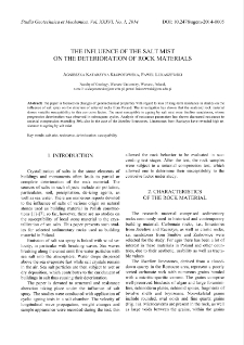 The influence of the salt mist on the deterioration of rock materials