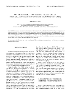 On the possibility of testing Miocene clay from Cracow area using Weight Sounding Test (WST)