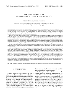Rock pore structure as main reason of rock deterioration