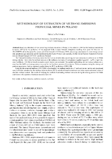 Methodology of estimation of methane emissions from coal mines in Poland