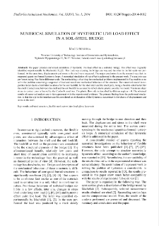 Numerical simulation of hysteretic live load effect in a soil-steel bridge