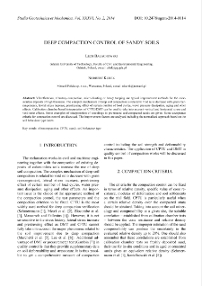 Deep compaction control of sandy soils