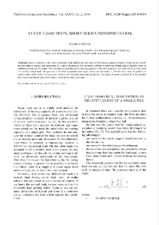 Static load tests, short series interpretation