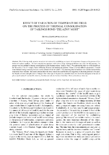 Effect of variation of temperature field on the process of thermal consolidation of tailings pond “Żelazny Most”