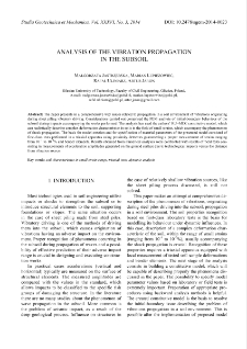 Analysis of the vibration propagation in the subsoil