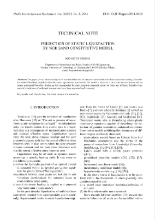 Technical note: Prediction of static liquefaction by nor sand constitutive model