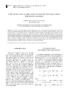 Structure and calibration of constitutive equations for granular soils