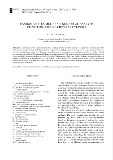 Random vortex method in numerical analysis of 2D flow around circular cylinder