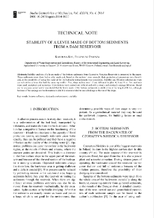 Technical note: Stability of a levee made of bottom sediments from a dam reservoir