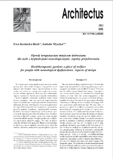 Ogrody terapeutyczne miejscem dobrostanu dla osób z dysfunkcjami neurologicznymi. Aspekty projektowania