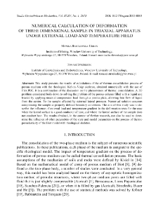 Numerical calculation of deformation of three dimensional sample in triaxial apparatus under external load and temperature field