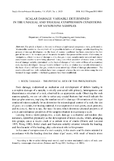 Scalar damage variable determined in the uniaxial and triaxial compression conditions of sandstone samples