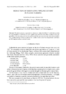 Reduction of derivative pipeline effort in water turbine