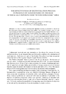 The effectiveness of deconvolution process in presence of random noise on the base of rock salt deposits from "Bytom Odrzański" area