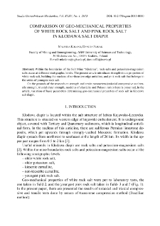 Comparison of geo-mechanical properties of white rock salt and pink rock salt in Kłodawa salt diapir