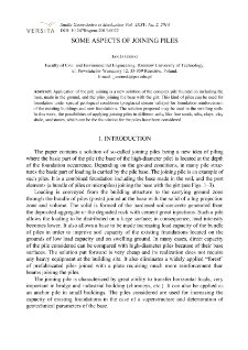 Some aspects of joining piles