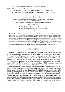 Numerical modeling of vertical wells in unsteady groundwater flow conditions