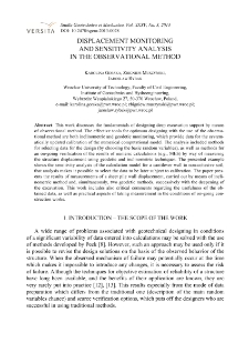 Displacement monitoring and sensitivity analysis in the observational method